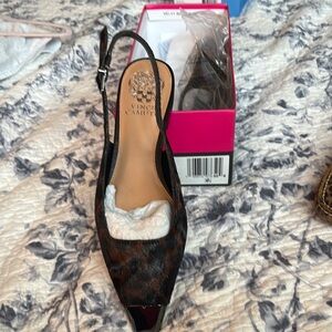 Vince Camuto Women's Black and Brown Slingback Shoes